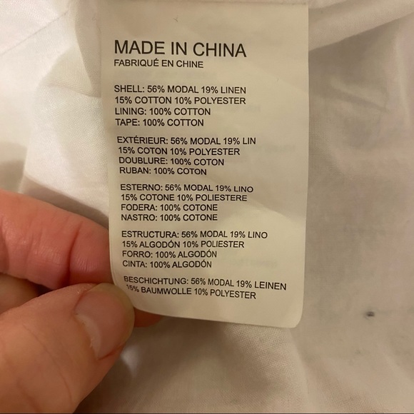 Club Monaco Floral Stripe Dress White Navy Red 00 - Picture 10 of 11